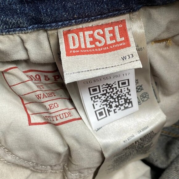 Diesel Men's 2019 D-Strukt Slim Fit Jeans Dark Blue Size 33 - Picture 6 of 10